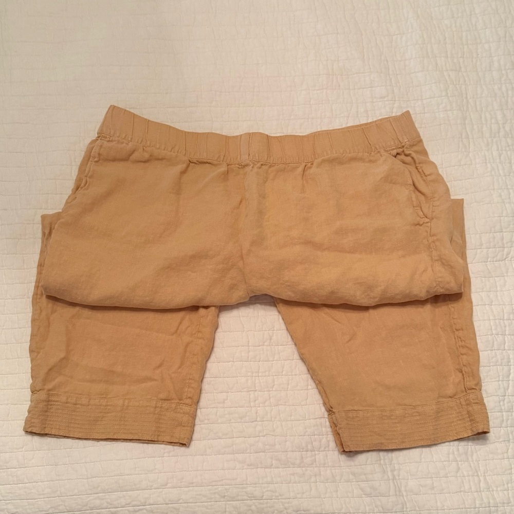 Pure Jill Women's Orange Linen Capris Size 2X Cottagecore Coastal - Picture 6 of 16